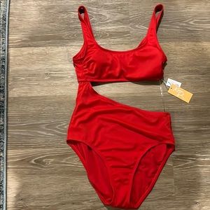 Red swimsuit with cutout design Kona Sol